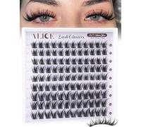 ALICE Lash Clusters Wispy Eyelash Clusters Short 10-14mm Cluster Eyelash Extensions Natural Volume Lash Extensions Thin Band DIY Individual Lashes