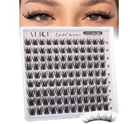 ALICE Lash Clusters Wispy Natural Eyelash Extensions Short 10-14mm Eyelash Clusters Volume Lash Extensions Thin Band DIY Individual Lashes