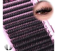 ALICE Lash Clusters with Spikes Thick Volume Cluster Eyelash Extensions Fluffier Eyelash Clusters Wispy Individual LashesThin Band Lash Extensions DIY at Home (240pcs/12-22mm/CC- Curly/100D)