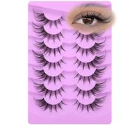 ALICE Manga Lashes Fox Eye False Eyelashes Clear Band Cat Eye Lashes Wispy Anime Eyelashes Spiky Cosplay Fake Eye Lashes 7 Pairs Pack