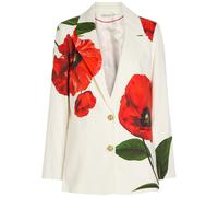 Alice + Olivia Elna Floral-print Linen-blend Blazer - White And Red - 10 (UK14 / L)
