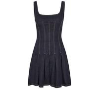 Alice + Olivia Hollis Pleated Denim Mini Dress - 10 (UK14 / L)