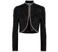 Alice + Olivia Ilaria Embellished Crepe Cropped Jacket - Black - XL (UK16 / XL)