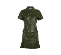 Alice + Olivia Jamie Faux Leather Mini Shirt Dress - Dark Green - 4 (UK8 / S)