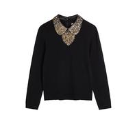 Alice + Olivia Porla Embellished Stretch-wool top - Black - M (UK12 / M)
