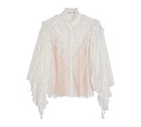 Alice + Olivia Rheba Ruffled Lace Blouse - Off White - S (UK8-10 / S)