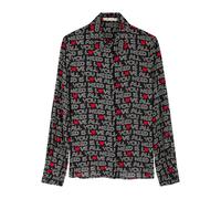 Alice + Olivia X The Beatles Willa Printed Silk Shirt - Black - M (UK12 / M)
