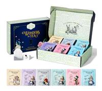 Alice’s Adventures in Wonderland, Wonder of Tea Gift Set, Tea Sampler includes 6 Flavours with Quotes and Illustrations, Mad Hatter Tea Party, Birthday, Mother's Day, Baby Shower, Set of 90