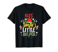 Alice Santa's Little Helper Alice Christmas Name Value Graphic T-Shirt
