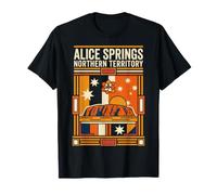 Alice Springs Australia Flag Uluru Desert Vintage Art T-Shirt