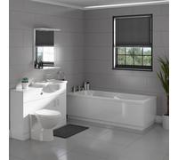 Alice Straight Bath Designer Bathroom Suite | White | Plastic | 1700mm