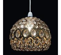 Alice Vintage Gold Metal and Clear Glass Ball Easy Fit Ceiling Pendant