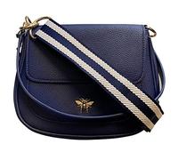 Alice Wheeler Ascot Saddle Bee Bag with crossbody and top handle strap (Navy)