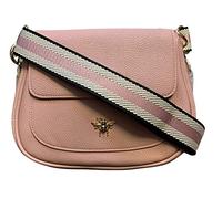 Alice Wheeler Ascot Saddle Bee Bag with crossbody and top handle strap (Pink)
