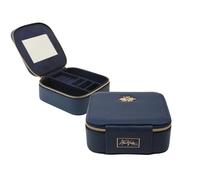 Alice Wheeler Bee Jewellery Box Organiser for Women Stone travel case (Navy)