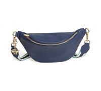Alice Wheeler Bee Over Shoulder Banana Bag - Crossbody Travel Sling - Navy