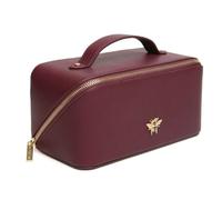 Alice Wheeler Bee Train Case - Luxury Beauty Concertina Fold-Out Organiser (Berry)