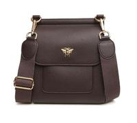 Alice Wheeler Bloomsbury CrossBody/Shoulder Bag Textured Vegan Leather (Chocolate)