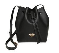 Alice Wheeler Bucket Crossbody Bee Drawstring Bag (Black)
