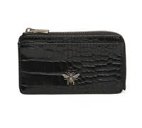 Alice Wheeler Bumble Bee Coin & Card Purse - Bath Collection - Vegan Leather - Zip Top with Slide Pockets - 13 x 8 x 1 cm (Black Croc)