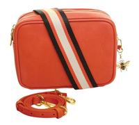 Alice Wheeler Camera Crossbody Soho Bag Double Zipped with 2 straps and bee attachment (Orange)