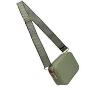 Alice Wheeler Camera Crossbody Soho Bag Double Zipped with 2 straps and bee attachment (Sage)