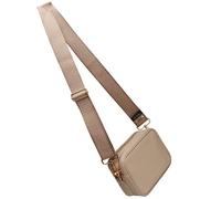 Alice Wheeler Camera Crossbody Soho Bag Double Zipped with 2 straps and bee attachment (Stone)