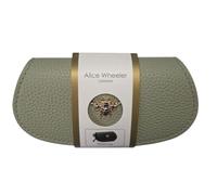 Alice Wheeler Faux Leather Bumblebee Design Pistachio Glasses Case