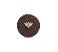 Alice Wheeler Faux Leather Round Compact Mirrors, Gift Boxed, Bee Design - Choice of Design (Brown)