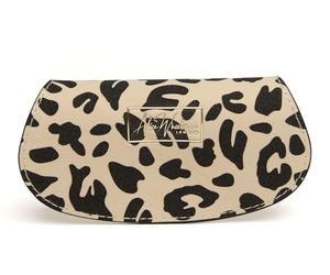 Alice Wheeler Glasses Case - Vegan Leather Exterior & Velvet Lining - Compact Eyeglass Storage - Monogram Detail - 13.5 x 7.5 cm - Multiple Colours