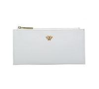 Alice Wheeler Large Slim Bumble Bee Coin and Card Purse (White)