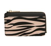 Alice Wheeler Leopard or Zebra Animal Print Coin & Card Purse - Vegan Leather Slim Wallet with Zip Closure - Compact Travel Purse 13×8 cm (Zebra)