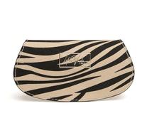 Alice Wheeler Light Zebra Glasses Case - Vegan Leather Exterior & Velvet Lining - Compact Eyeglass Storage - Monogram Detail