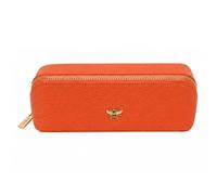 Alice Wheeler London Bee Mini Makeup Train Case - Compact Concertina Fold-Out Beauty Organiser with Gold Bee & Zip Closure - Travel-Friendly - 20 x 7.5 x 7.5 cm - Black (Orange)