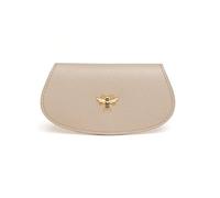 Alice Wheeler London Bee Vegan Leather Glasses Case - Soft Padded Interior, Secure Push-Button Closure, Textured Vegan Leather with Monogram & Honeybee Detail - 13.5 x 7.5 cm