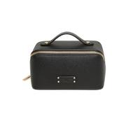 Alice Wheeler London Kensington Mini Train Case Cosmetic Bag, Black, Polyurethane, Zip Closure, 18 x 9.5 x 9.5 cm