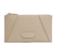 Alice Wheeler London Kensington Purse - Compact Vegan Leather Zip Wallet with Debossed Logo & Corner Detailing - Elegant Everyday Purse - Stone, Olive, Chocolate - 11 x 8.5 cm (Stone)