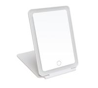 ALICE WHEELER LONDON LED Light Up Soft Touch Travel Mirror (3 Light Settings) in White ALICE WHEELER LONDON White