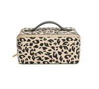Alice Wheeler London Leopard Print Train Case, Beauty Organiser with Internal Pockets, 24 x 12 x 12 cm