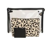 Alice Wheeler London Makeup Organiser Cosmetic Bag Set, Polyurethane, Leopard Print, 30 x 8 x 21 Centimeters, 3 Piece