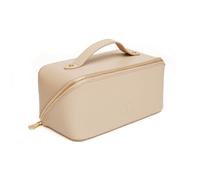 ALICE WHEELER LONDON The London Train Case Co. in Premium Leather in Stone ALICE WHEELER LONDON Stone