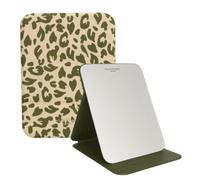 Alice Wheeler London Vegan Leather Boxed Folding Travel Vanity Mirror (Olive Leopard)