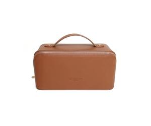 Alice Wheeler London Vegan Leather Nappa Train Case. Concertina Fold Out Organiser Vanity Toiletry Bag Make-Up Case by Alice Wheeler (Tan)