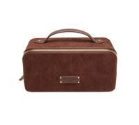 ALICE WHEELER LONDON Women's Kensington Suede Train Case in Chocolate ALICE WHEELER LONDON Chocolate One Size