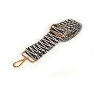 ALICE WHEELER LONDON Zig Zag Cross Body Strap in Black ALICE WHEELER LONDON Black