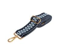 ALICE WHEELER LONDON Zig Zag Cross Body Strap in Navy ALICE WHEELER LONDON Navy