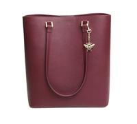 Alice Wheeler Marlow Tote Bag, Large Structured Faux Leather, Berry Pink, Double Handle