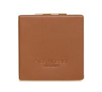 Alice Wheeler Nappa Ladies Square Compact Mirror in Giftbox Vegan Leather (Tan)