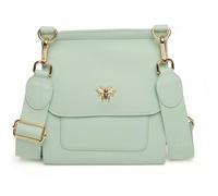 Alice Wheeler Pastel Crossbody Bag - Vegan Leather in Pastel Mint with Gold Bee - Magnetic Flap Closure & Adjustable Strap