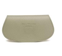 Alice Wheeler Pistachio Glasses Case - Vegan Leather Exterior & Velvet Lining - Compact Eyeglass Storage - Monogram Detail -